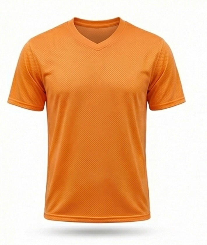 Sports Orange T-Shirt for Running – Nylon Mesh Activewear