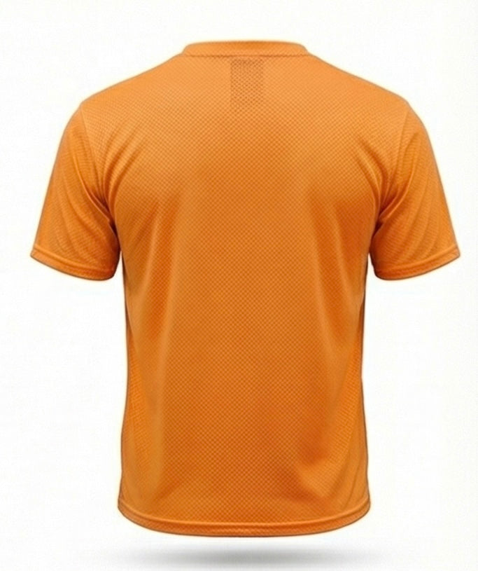 Sports Orange T-Shirt for Running – Nylon Mesh Activewear