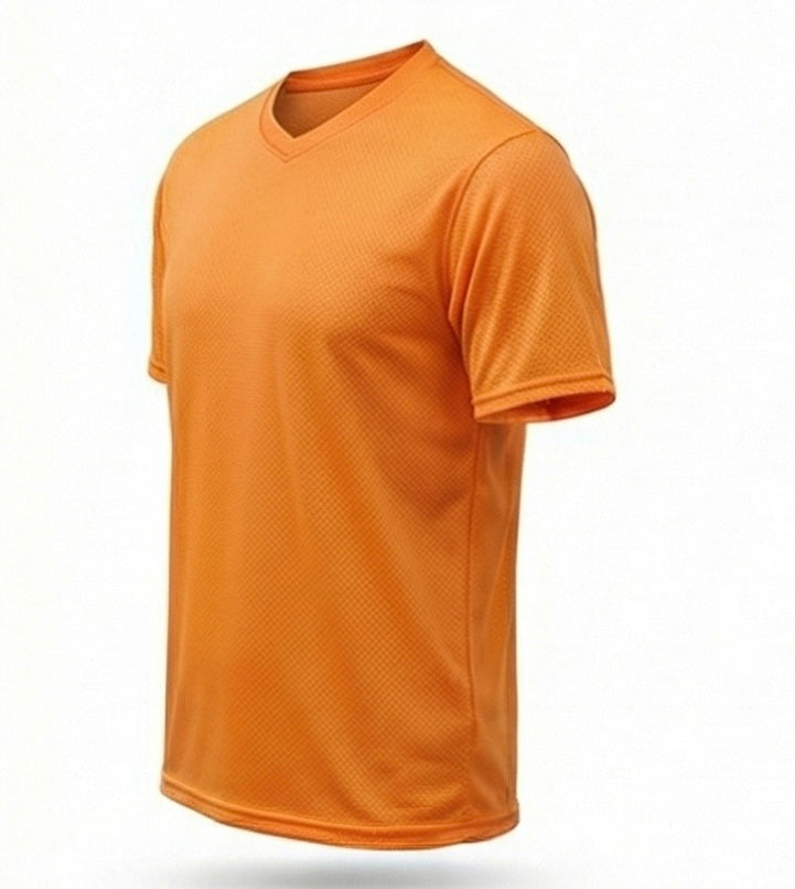 Sports Orange T-Shirt for Running – Nylon Mesh Activewear